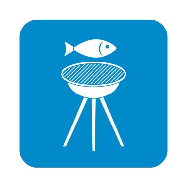 Izgara balık simgesi. Vektör illustratio