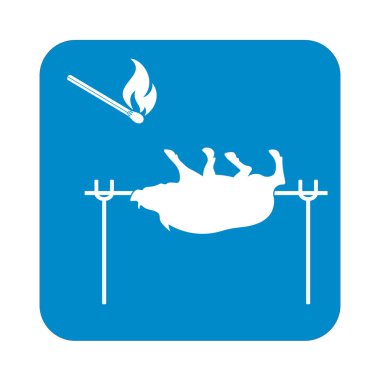 Izgara domuz simgesi. Vektör illustratio