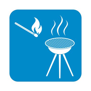 Barbekü simgesi. Düz vektör illustratio