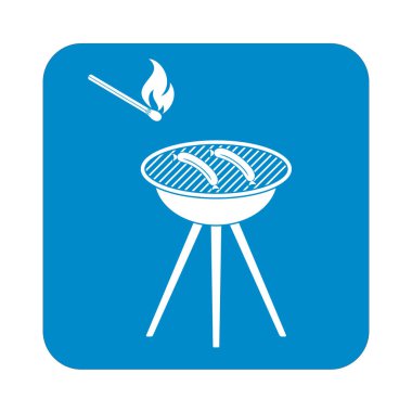 Mangal sucuk simgesi. Vektör çizim