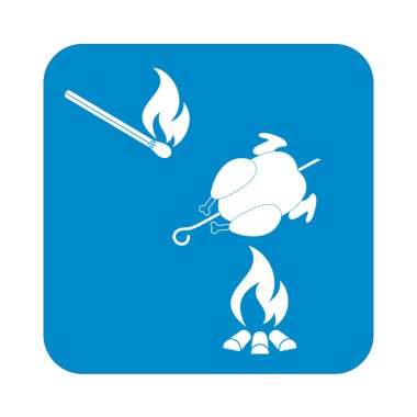 Izgara tavuk simgesi. Vektör illustratio