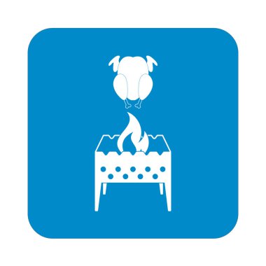 Mangal şiş ve tavuk simgesi. Vektör illustratio