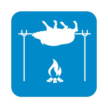 Izgara domuz simgesi. Vektör illustratio