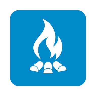 Kamp ateşi siluet. Vektör illustratio