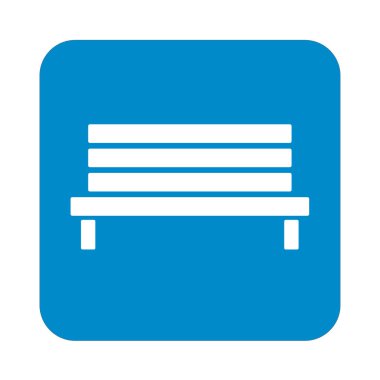 Park açık ahşap Bank vektör simge glyp