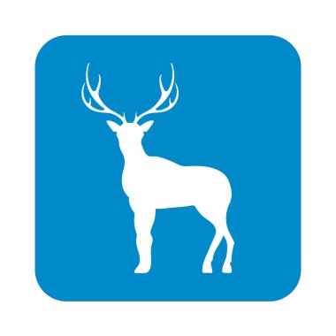 Geyik silüeti. Düz geyik simgesi