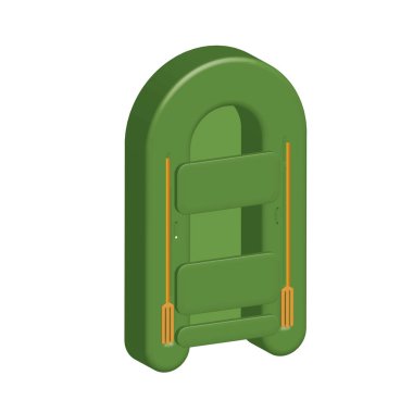 Şişme tekne kürek basit 3d simgesi ile izole