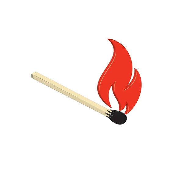 Maç ateş 3d simge vektör. Vektör illustratio