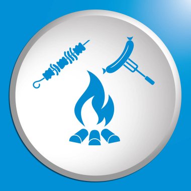 Izgara Kebap ve sosis simgesi. Vektör illustratio