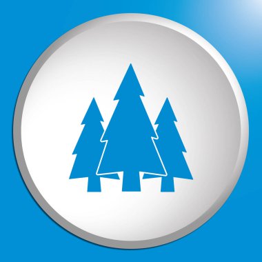 Köknar ağaçları orman düz simgesi  