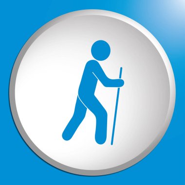 Simge illüstrasyon izole vektör işareti işaret hiking