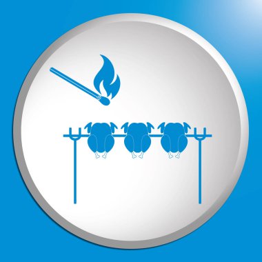 Izgara tavuk simgesi. Vektör illustratio