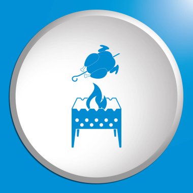 Mangal şiş ve tavuk simgesi. Vektör illustratio