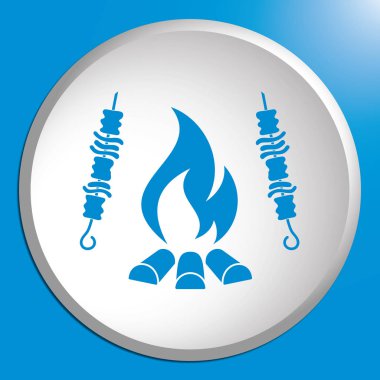 Izgara Kebap simgesi. Vektör illustratio