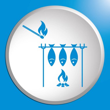 Izgara balık simgesi. Vektör illustratio