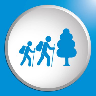 Simge illüstrasyon izole vektör işareti işaret hiking