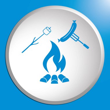 Izgara sosis ve zephyr simgesi. Vektör illustratio