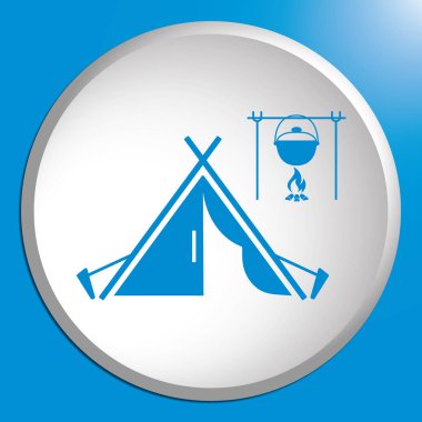 Stilize simge Turizm çadır. Vektör illustratio