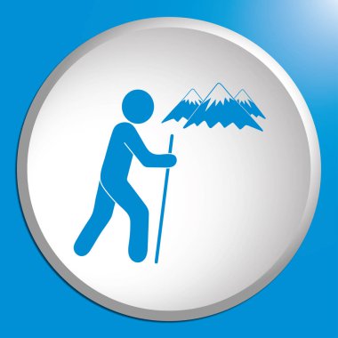 Simge illüstrasyon izole vektör işareti işaret hiking