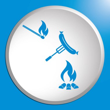 Izgara sosis simgesi. Vektör illustratio