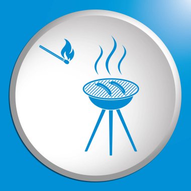 Mangal sucuk simgesi. Vektör illustratio