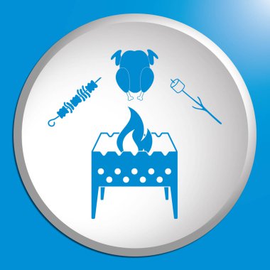 Mangal zephyr, kebap ve tavuk simgesi. Vektör illustratio