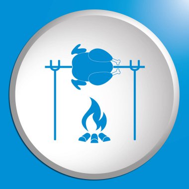 Izgara tavuk simgesi. Vektör illustratio