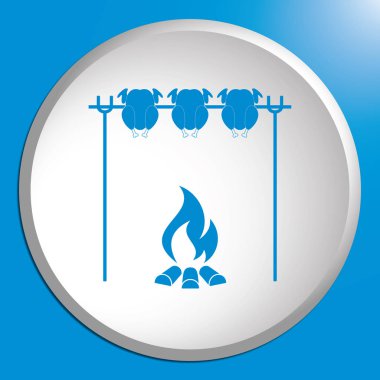 Izgara tavuk simgesi. Vektör illustratio