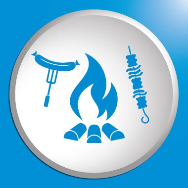 Izgara Kebap ve sosis simgesi. Vektör illustratio