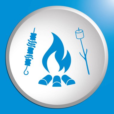 Izgara zephyr ve Kebap simgesi. Vektör illustratio