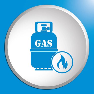 Kamp ocağı gaz şişesi simge vektör ile. Vektör çizim