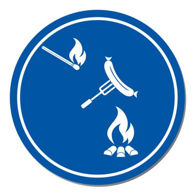 Izgara sosis simgesi. Vektör illustratio