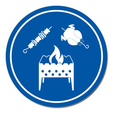 Mangal, kebap ve tavuk. Vektör illustratio