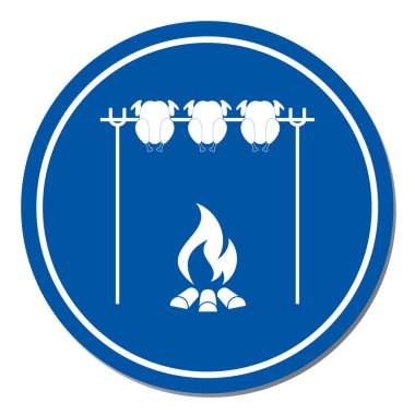 Izgara tavuk simgesi. Vektör illustratio