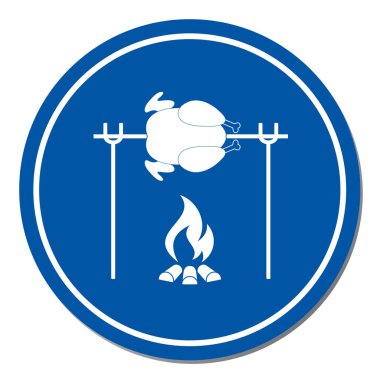 Izgara tavuk simgesi. Vektör illustratio