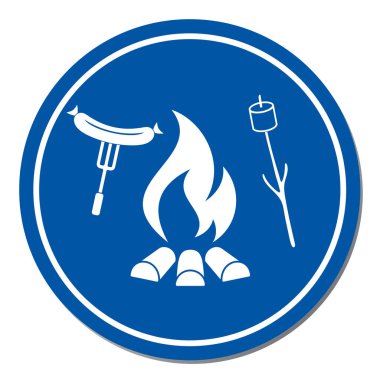 Izgara sosis ve zephyr simgesi. Vektör illustratio