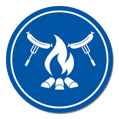 Izgara sosis simgesi. Vektör illustratio