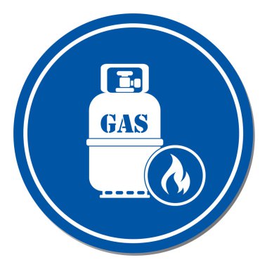 Kamp ocağı gaz şişesi simge vektör ile. Vektör çizim