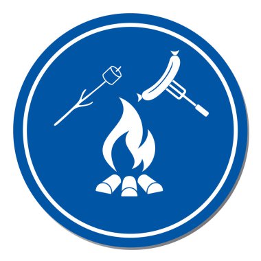 Izgara sosis ve zephyr simgesi. Vektör illustratio