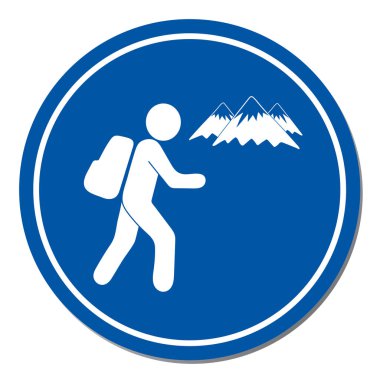 Simge illüstrasyon izole vektör işareti işaret hiking