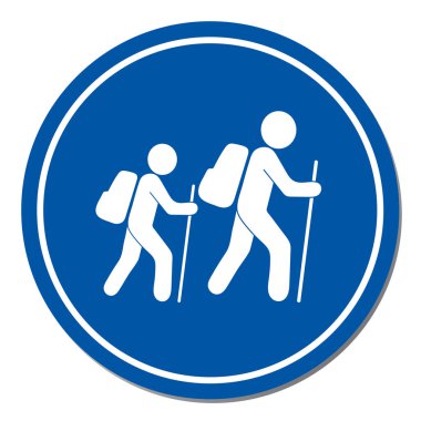 Simge illüstrasyon izole vektör işareti işaret hiking