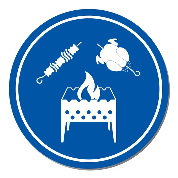 Mangal, kebap ve tavuk. Vektör illustratio