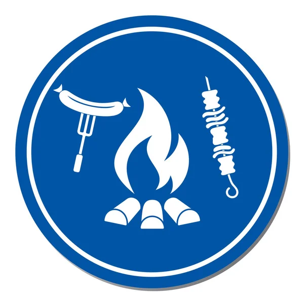 Izgara Kebap ve sosis simgesi. Vektör illustratio