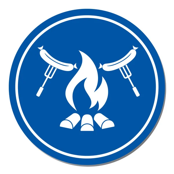 Izgara sosis simgesi. Vektör illustratio