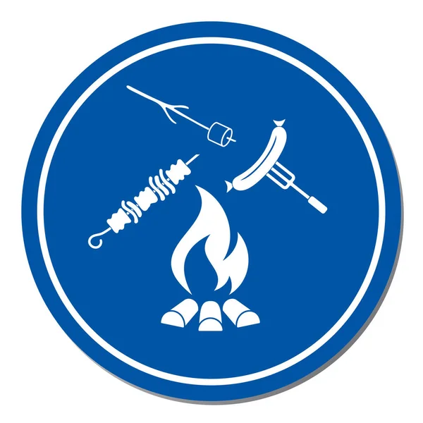 Izgara sosis, Zephyr'i ve Kebap simgesi. Vektör illustratio