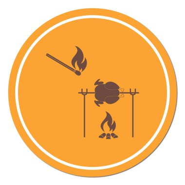 Izgara tavuk simgesi. Vektör illustratio