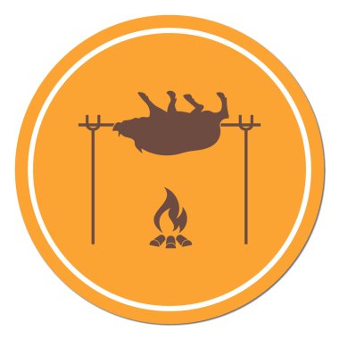 Izgara domuz simgesi. Vektör illustratio