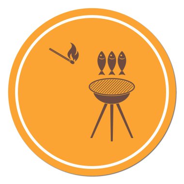 Izgara balık simgesi. Vektör illustratio