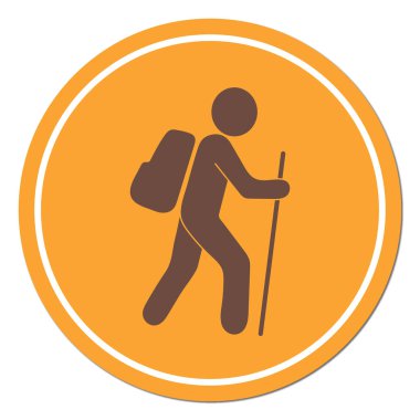 Simge illüstrasyon izole vektör işareti işaret hiking