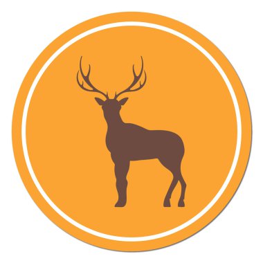 Geyik silüeti. Düz geyik simgesi